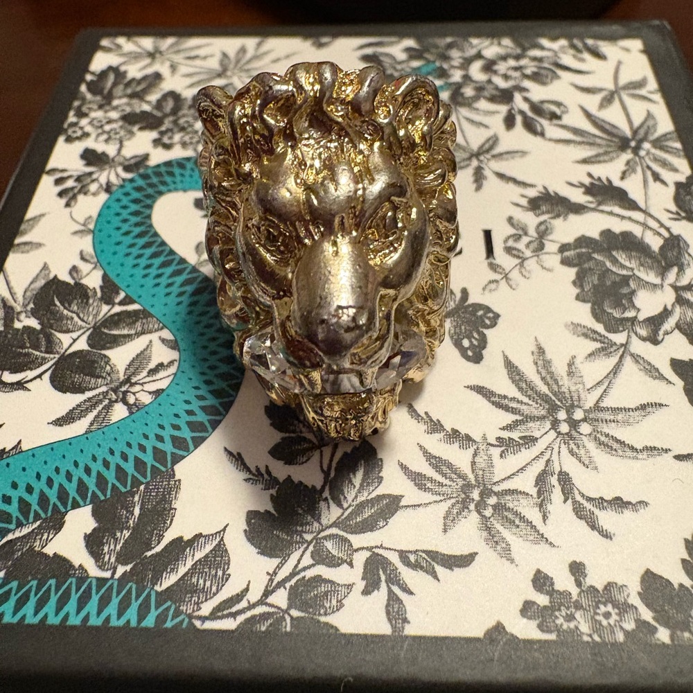 GUCCI FULL INCLUSION Lions Head Ring Size 7.5 - Picture 3 of 7
